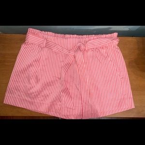 Ann Taylor Loft pink and white shorts size 0